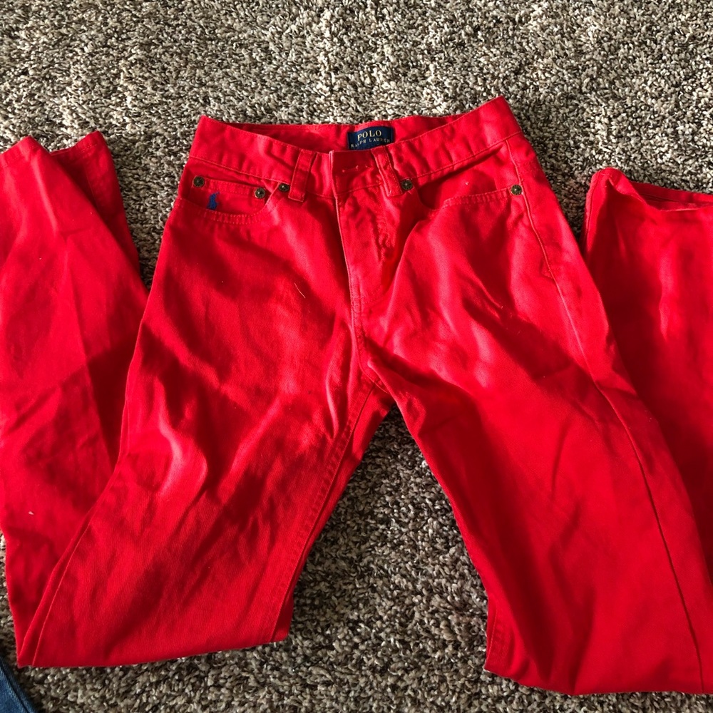 Red polo jeans